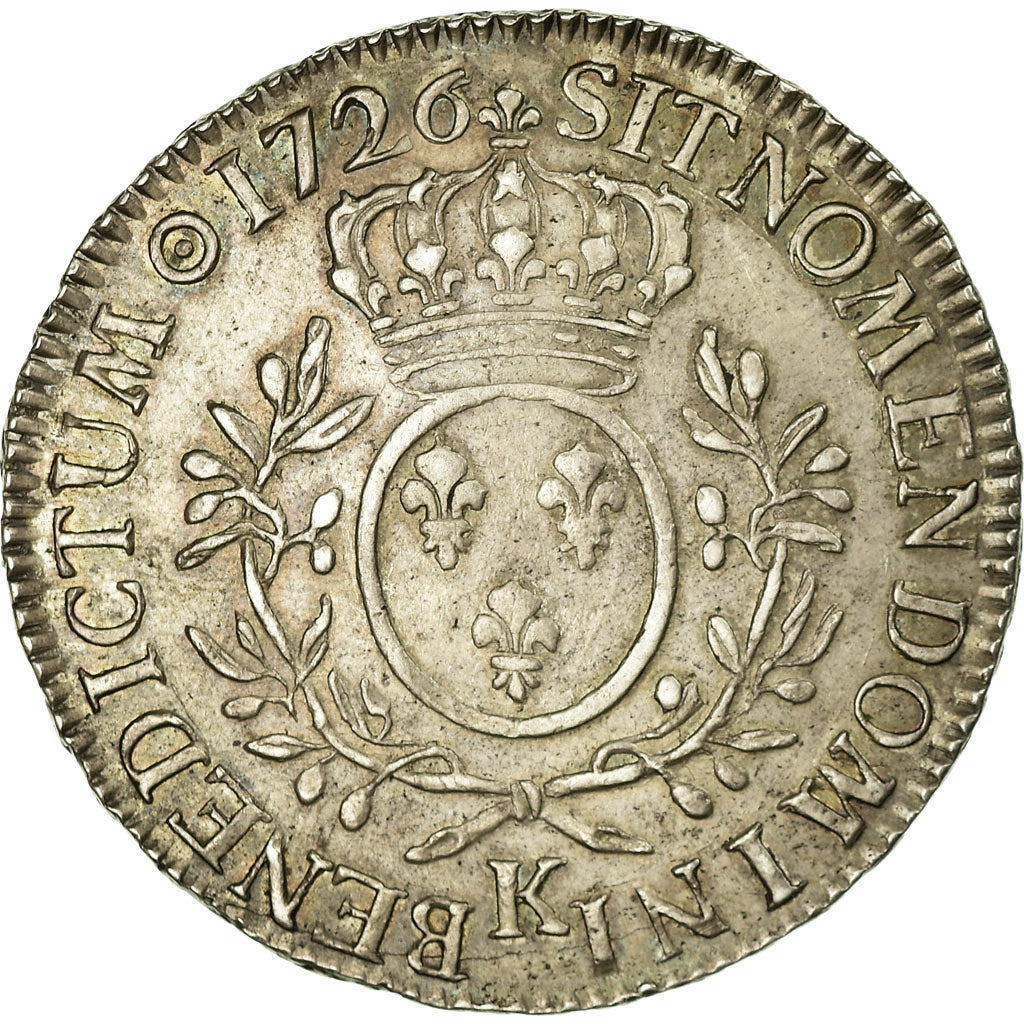 Coin, France, Louis XV, Écu aux branches d'olivier, Ecu, 1726, Bordeaux