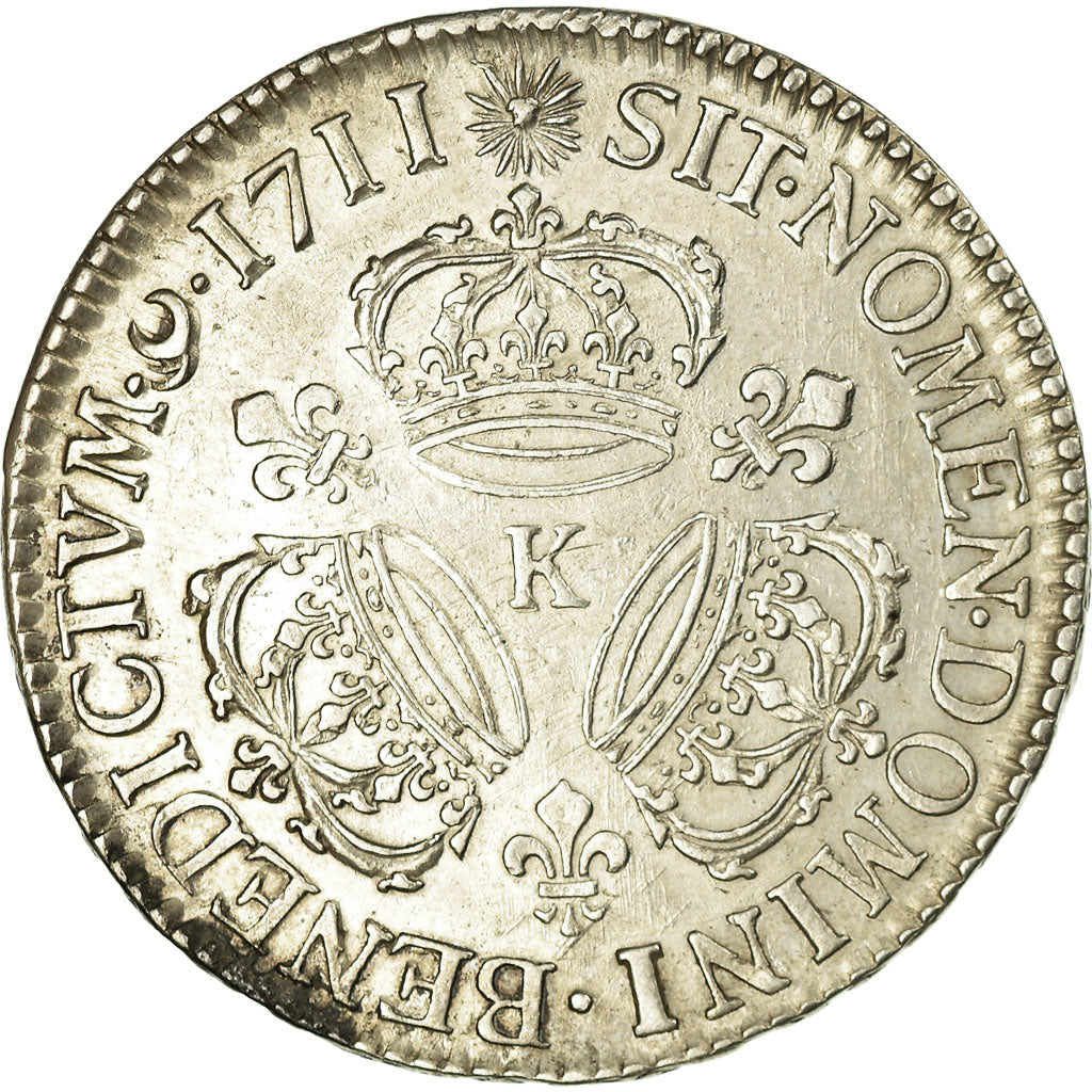 Munten, Frankrijk, Louis XIV, Écu aux 3 couronnes, Ecu, 1711, Bordeaux, ZF