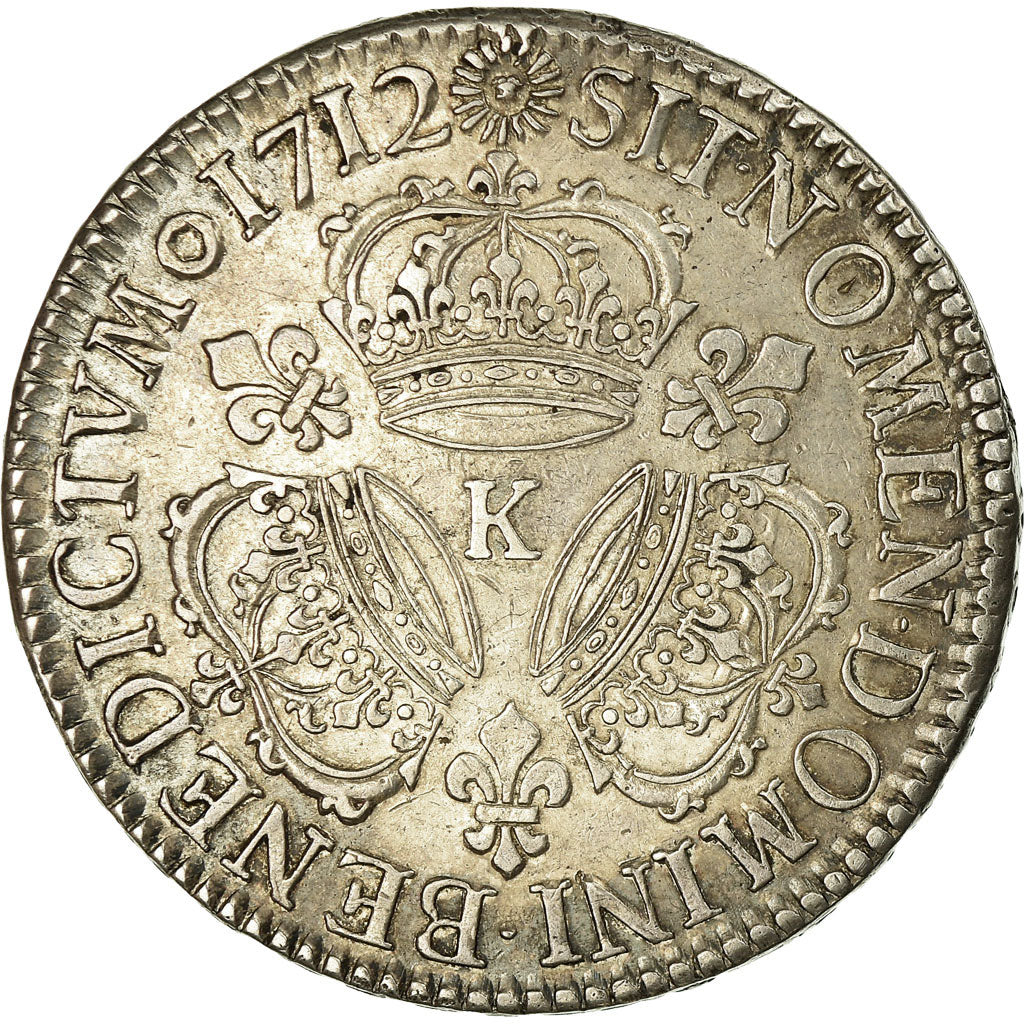 Münze, Frankreich, Louis XIV, Écu aux 3 couronnes, Ecu, 1712, Bordeaux, SS+