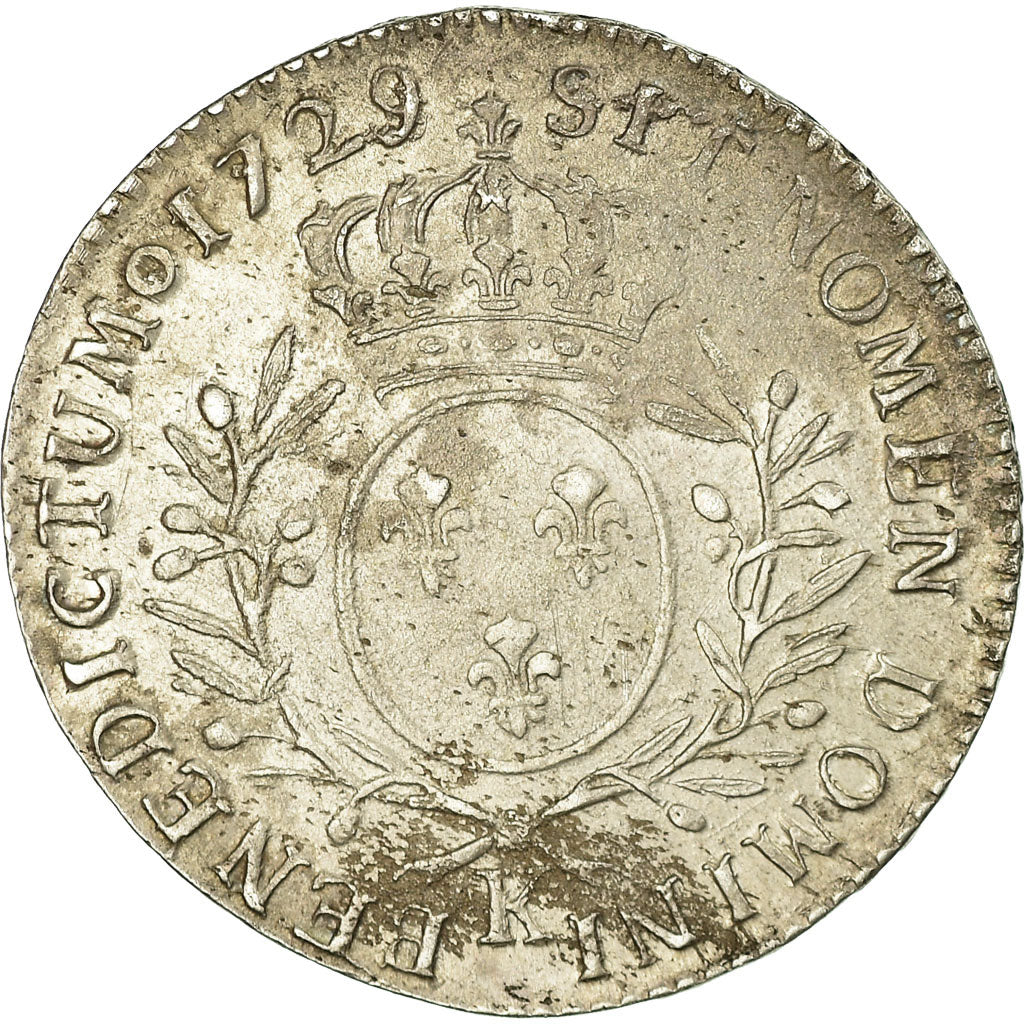 Monnaie, France, Louis XV, 1/2 Écu aux branches d'olivier, 1729, Bordeaux