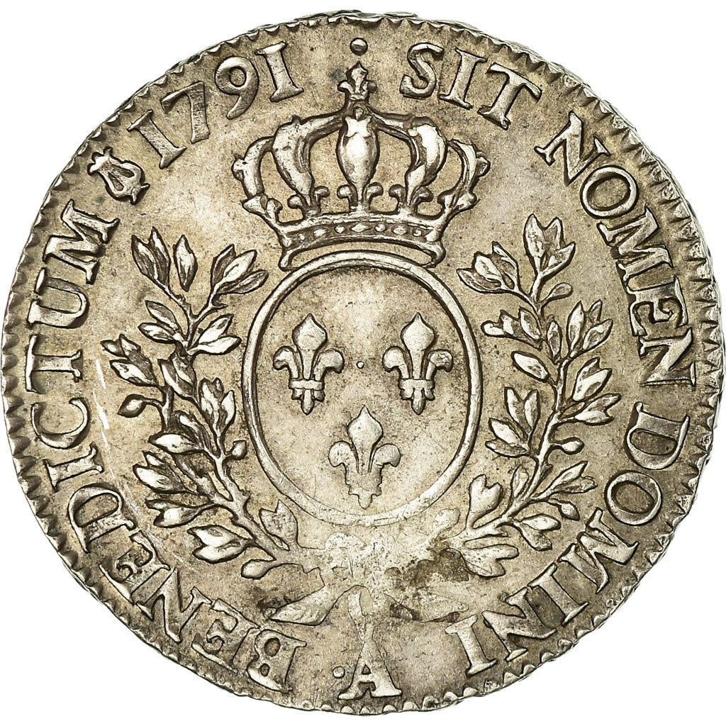 Monnaie, France, Louis XVI, 1/2 Écu, 1/2 ECU, 44 Sols, 1791, Paris, TTB