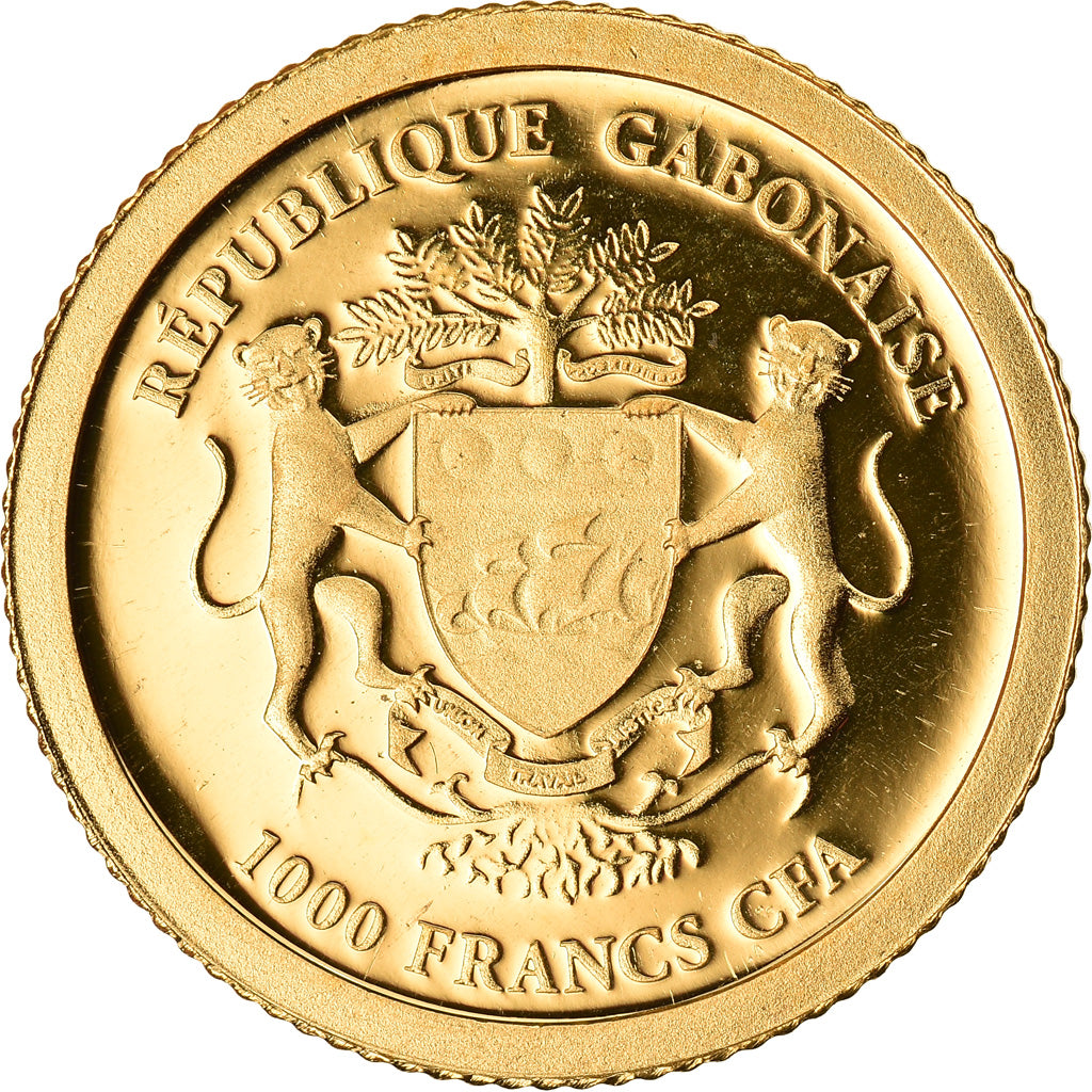 Moneda, Gabón, 1000 Francs, 2014, FDC, Oro