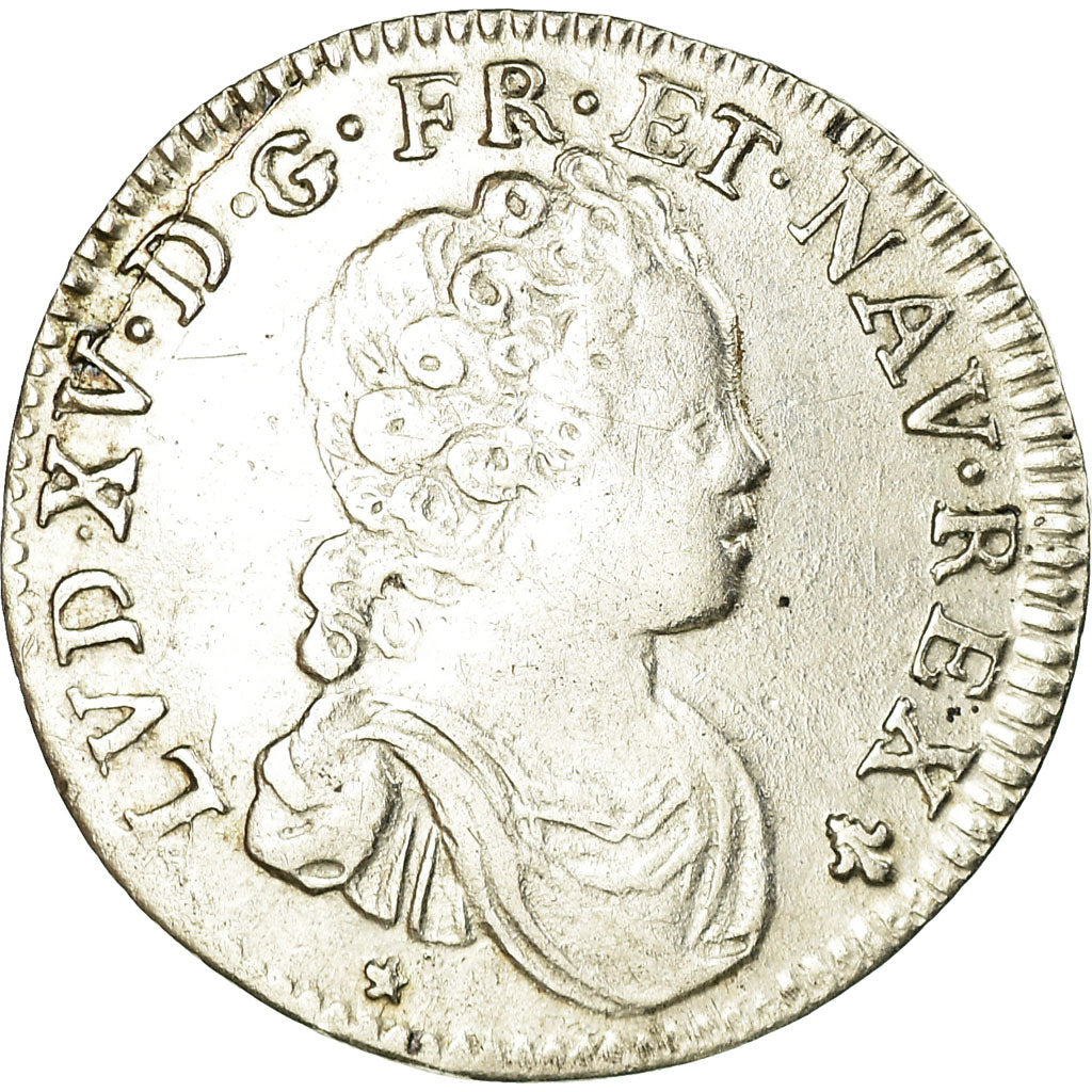 Moeda, França, Louis XV, 1/10 Écu Vertugadin, 12 Sols, 1/10 ECU, 1716