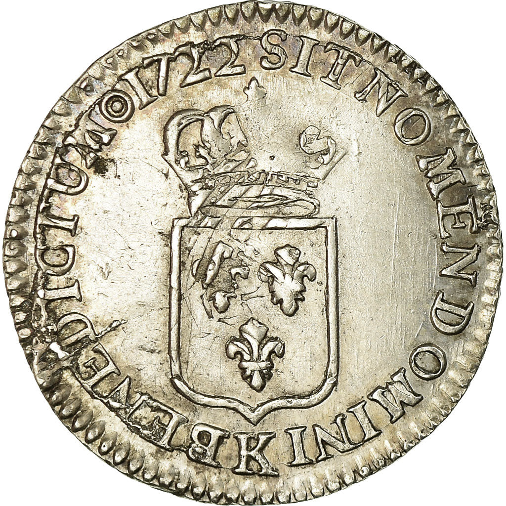 Monnaie, France, Louis XV, 1/6 Écu de France, 1722, Bordeaux, TTB+, Argent