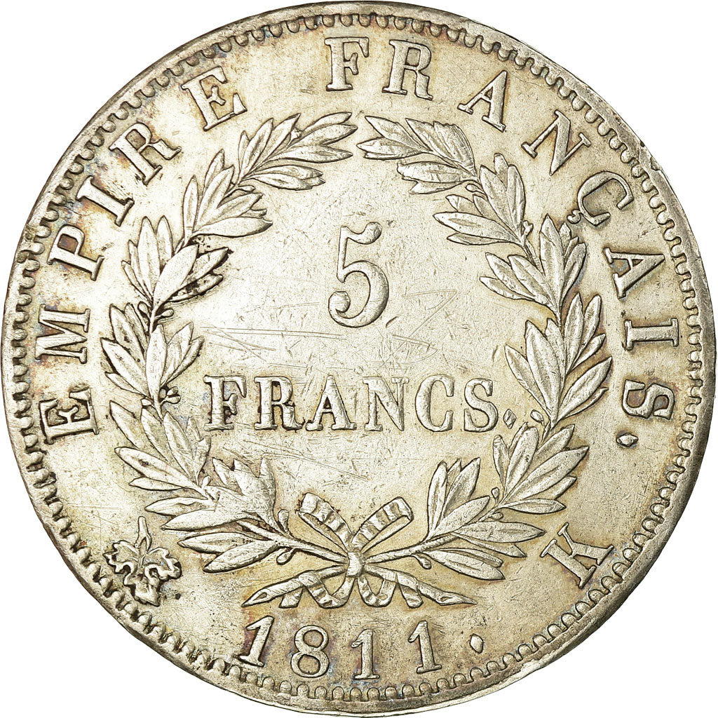 Monnaie, France, Napoléon I, 5 Francs, 1811, Bordeaux, TTB, Argent