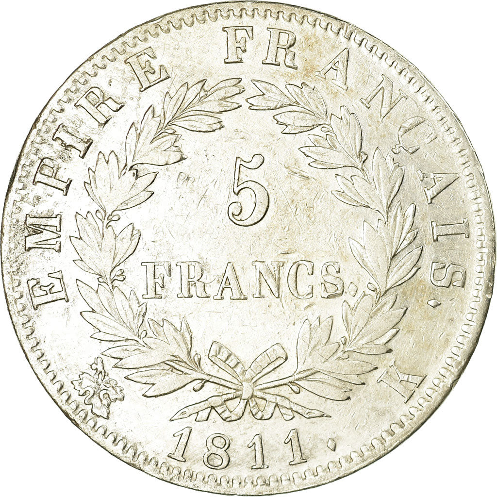 Moneta, Francia, Napoléon I, 5 Francs, 1811, Bordeaux, BB, Argento, KM:694.8