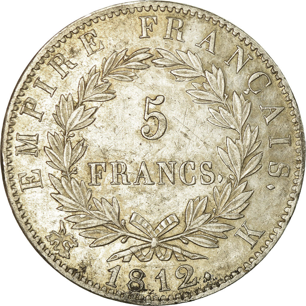 Monnaie, France, Napoléon I, 5 Francs, 1812, Bordeaux, TTB, Argent