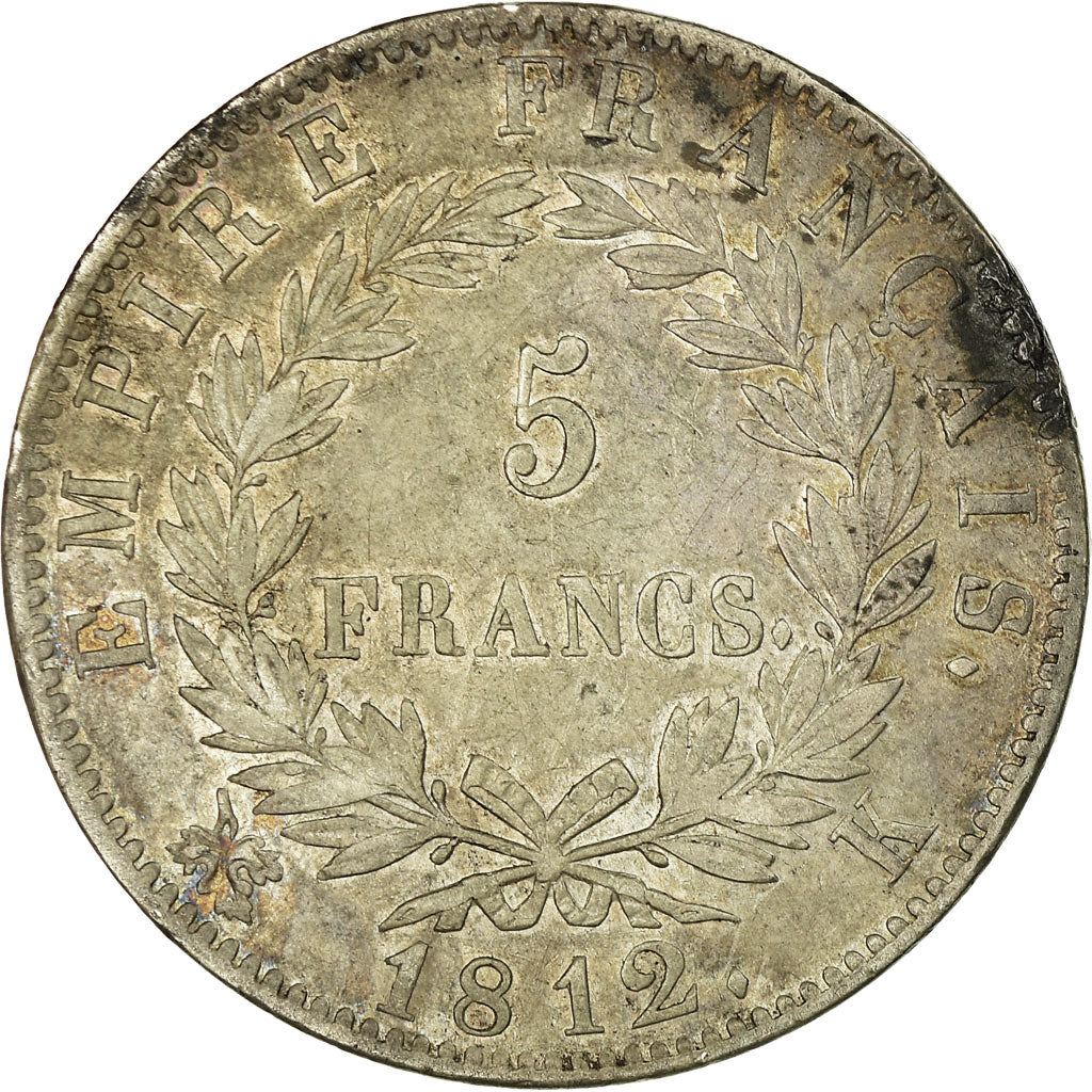 Monnaie, France, Napoléon I, 5 Francs, 1812, Bordeaux, TTB, Argent