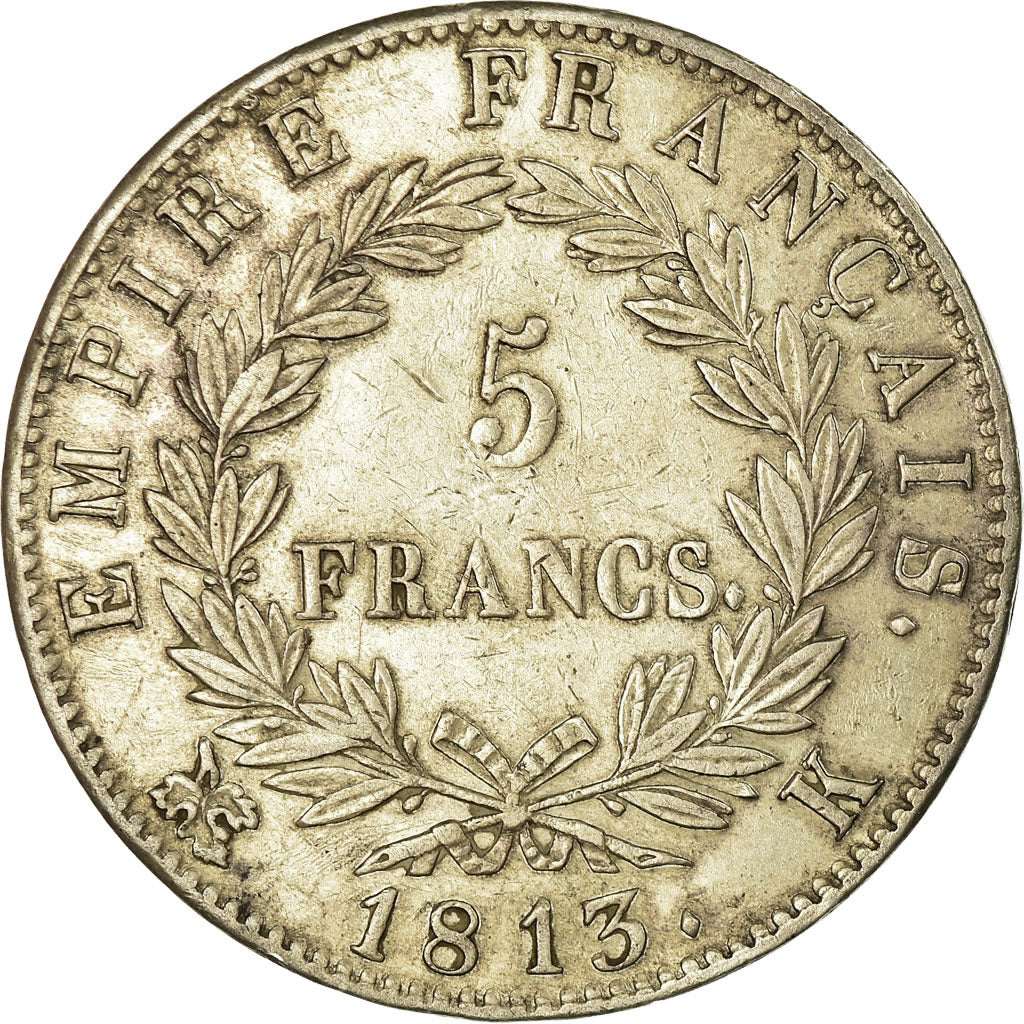 Monnaie, France, Napoléon I, 5 Francs, 1813, Bordeaux, TTB, Argent