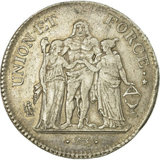 Coin, France, Union et Force, 5 Francs, An 10, Bordeaux, EF(40-45), Silver