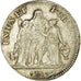 Moneta, Francia, Union et Force, 5 Francs, AN 7, Bordeaux, MB+, Argento