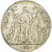 Moneda, Francia, Union et Force, 5 Francs, AN 8, Bordeaux, AN 8/6, BC+, Plata