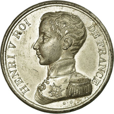 Moneta, Francia, Henri V, Avénement 2 Août, 5 Francs, 1830, BB+, Peltro