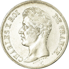 Coin, France, Charles X, 5 Francs, 1825, Bordeaux, EF(40-45), Silver, KM:720.7