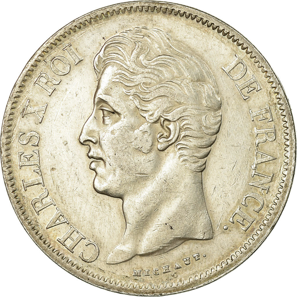 Coin, France, Charles X, 5 Francs, 1830, Rouen, EF(40-45), Silver, KM:728.2
