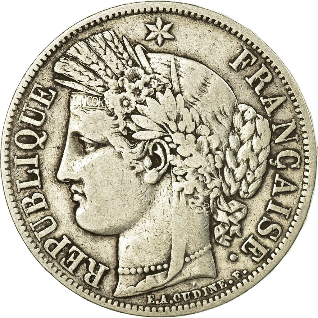 Moneta, Francia, Cérès, 5 Francs, 1850, Strasbourg, BB, Argento, KM:761.2