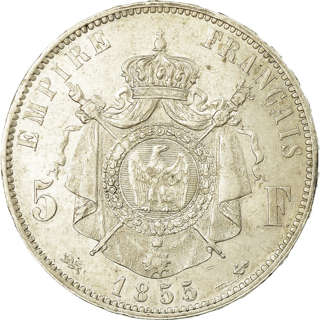 Monnaie, France, Napoleon III, Napoléon III, 5 Francs, 1855, Lyon, TTB, Argent