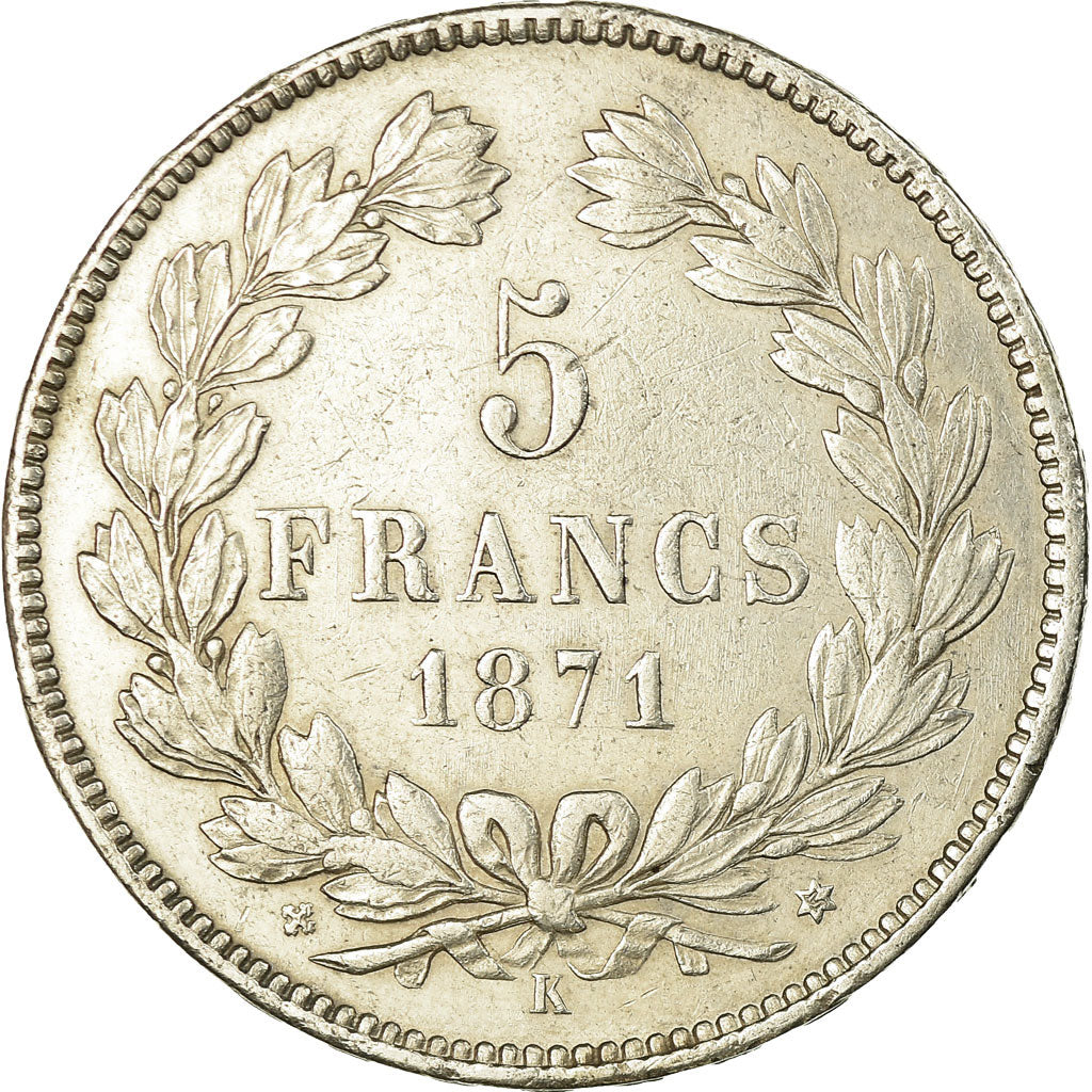 Monnaie, France, Cérès, 5 Francs, 1871, Bordeaux, TTB, Argent, Gadoury:742