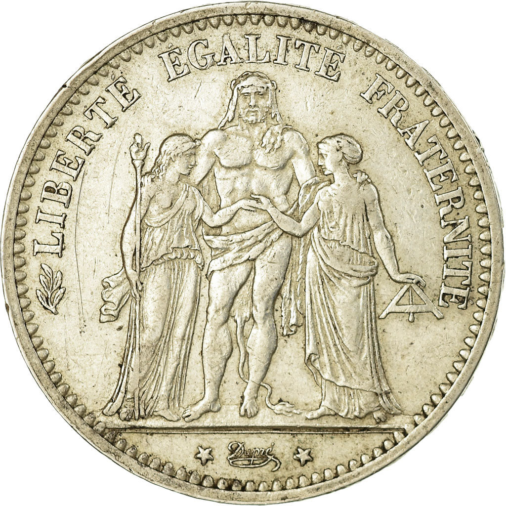 Coin, France, Hercule, 5 Francs, 1875, Bordeaux, EF(40-45), Silver, KM:820.2
