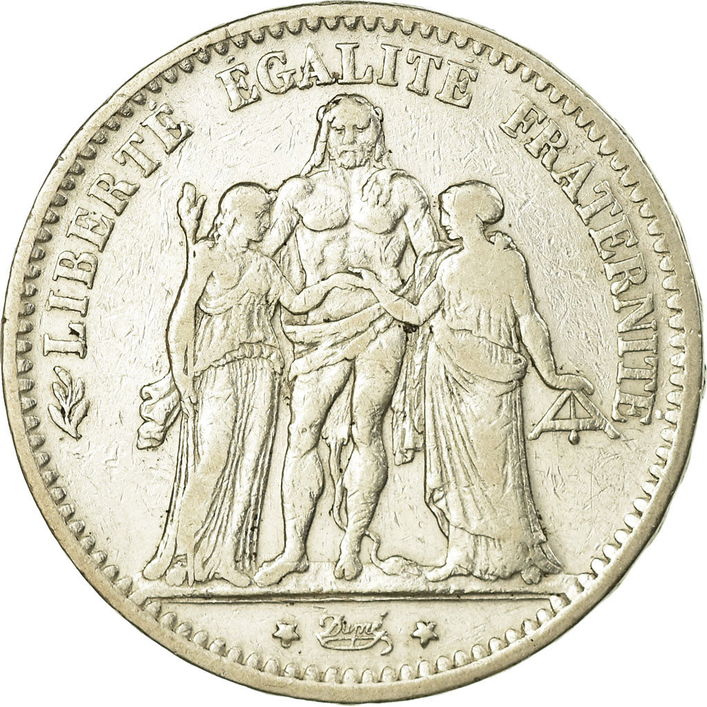 Münze, Frankreich, Hercule, 5 Francs, 1876, Bordeaux, S+, Silber, KM:820.2