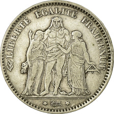 Moneta, Francia, Hercule, 5 Francs, 1878, Bordeaux, MB+, Argento, KM:820.2
