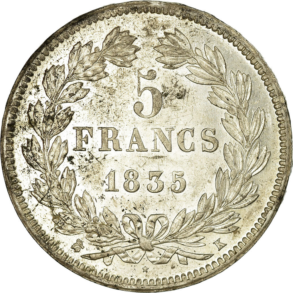 Munten, Frankrijk, Louis-Philippe, 5 Francs, 1835, Bordeaux, PR, Zilver