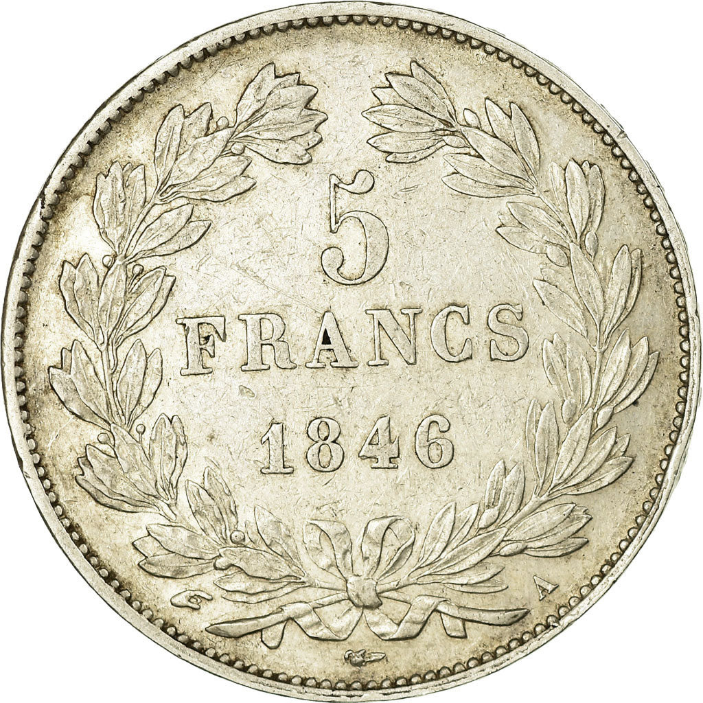 Coin, France, Louis-Philippe, 5 Francs, 1846, Paris, EF(40-45), Silver,KM 749.1