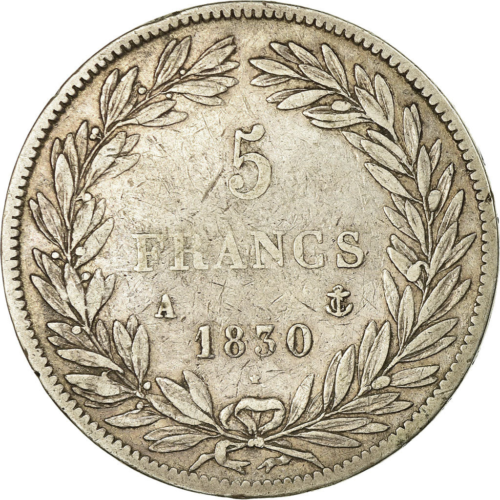 Coin, France, Louis-Philippe, 5 Francs, 1830, Paris, Sans le I, VF(30-35)