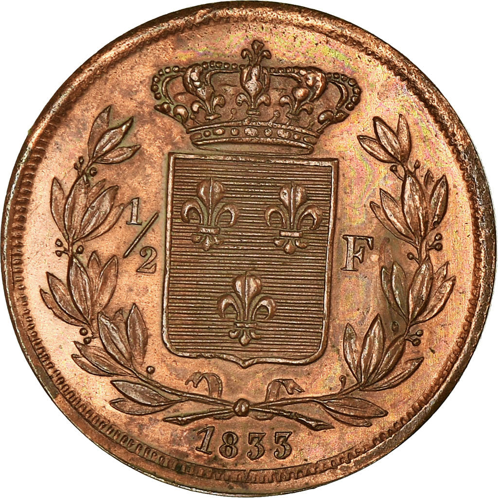 Coin, France, Henri V, 1/2 Franc, 1833, Essai - Hybride, MS(63), Copper