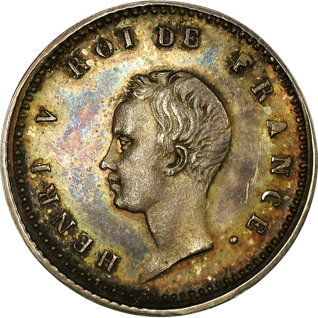 Moeda, França, Henri V, 1/4 Franc, 1833, MS(63), Prata, KM:22, Gadoury:354
