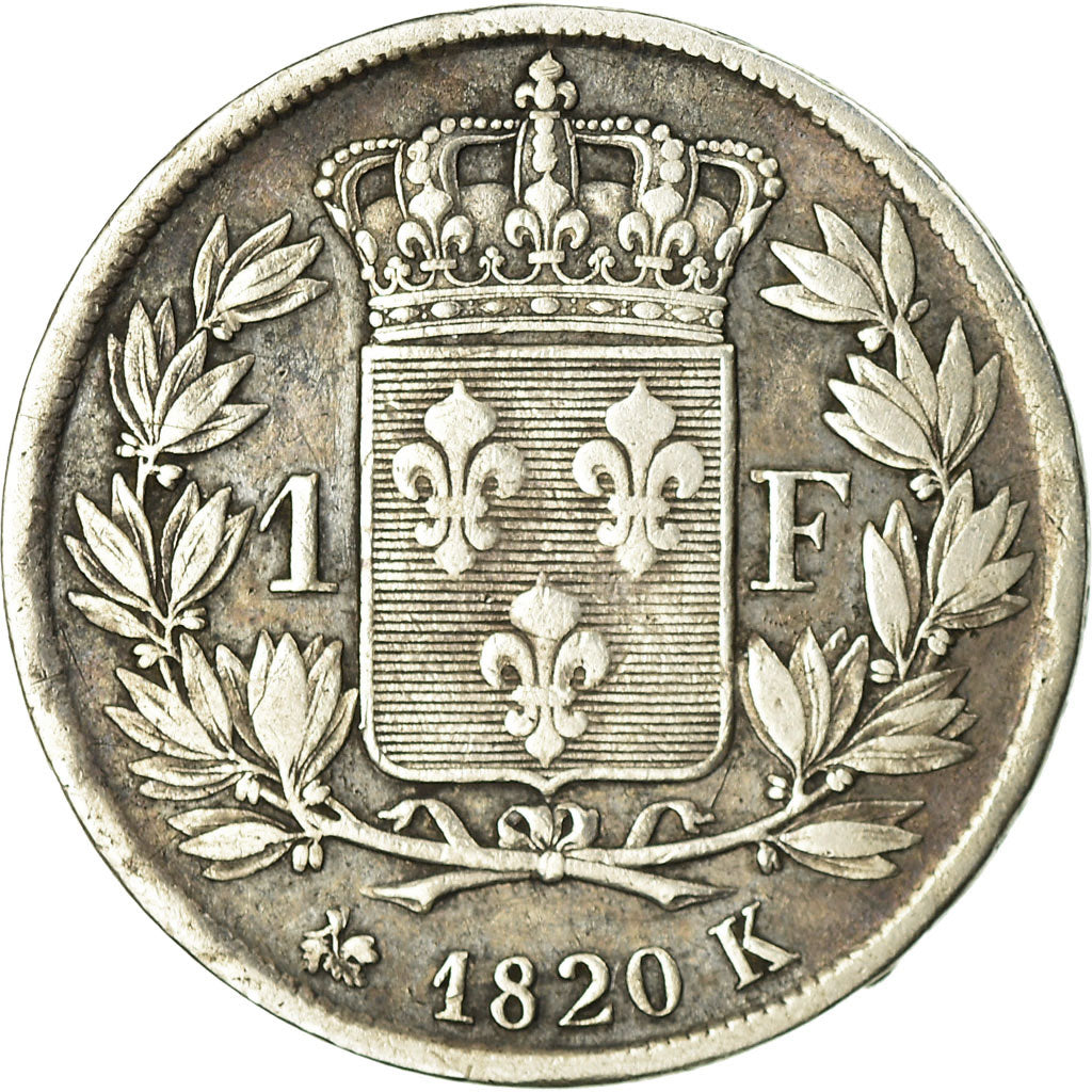 Moneta, Francja, Louis XVIII, Louis XVIII, Franc, 1820, Bordeaux, VF(30-35)