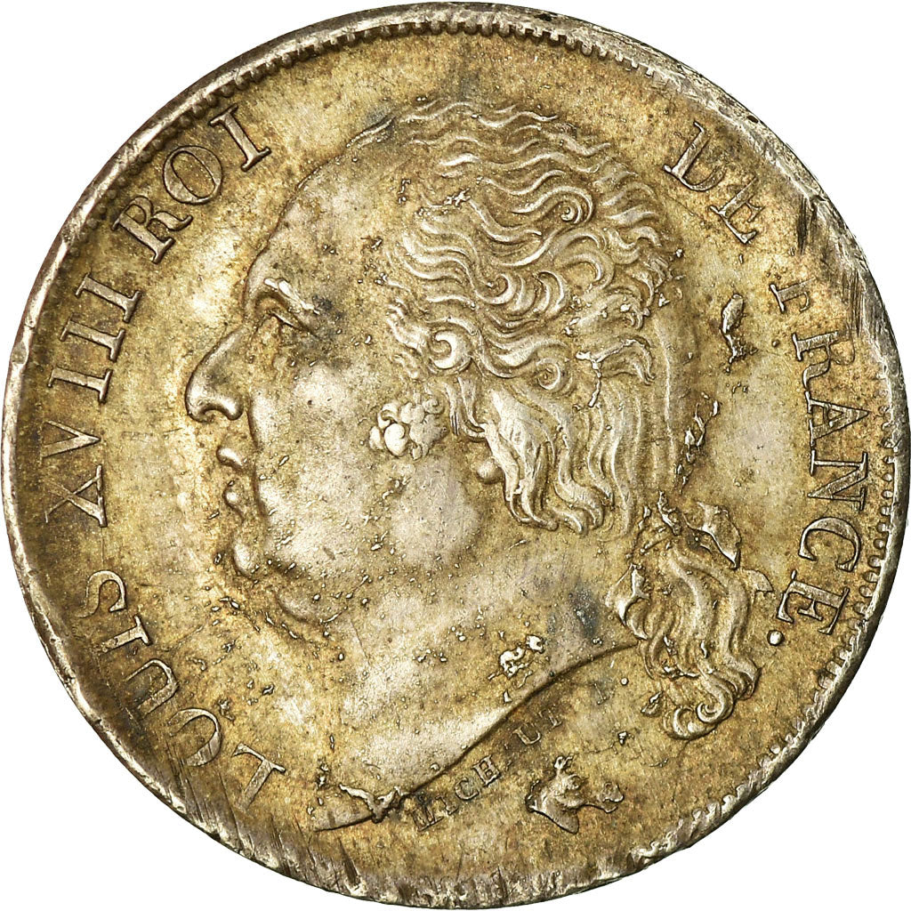 Monnaie, France, Louis XVIII, Louis XVIII, Franc, 1824, Bordeaux, TTB+, Argent