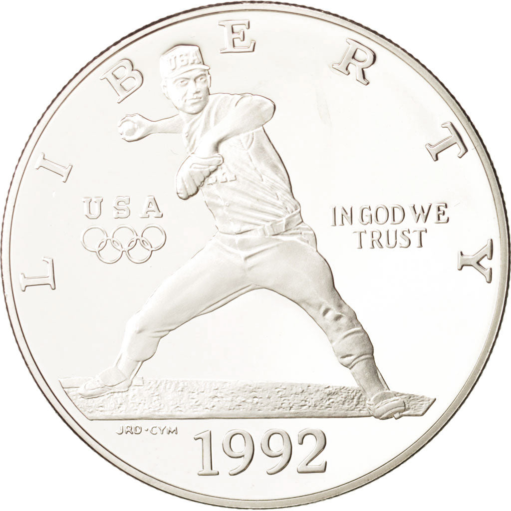United States, Dollar, 1992, Baseball, Proof, Silver, KM:234