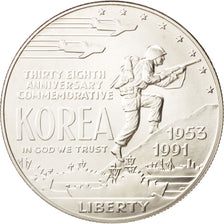 United States, Dollar, 1991, Korean War, Silver, KM:231