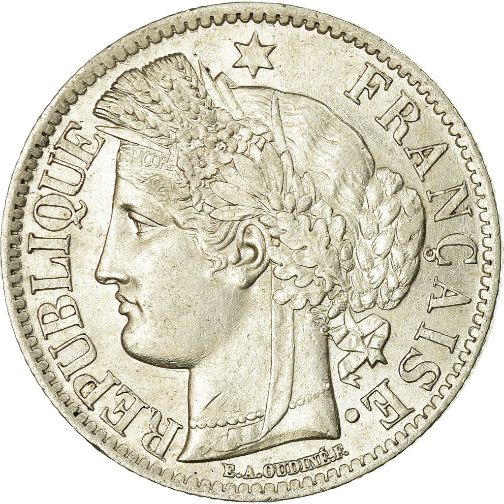 Coin, France, Cérès, 2 Francs, 1870, Bordeaux, AU(50-53), Silver, KM:816.2