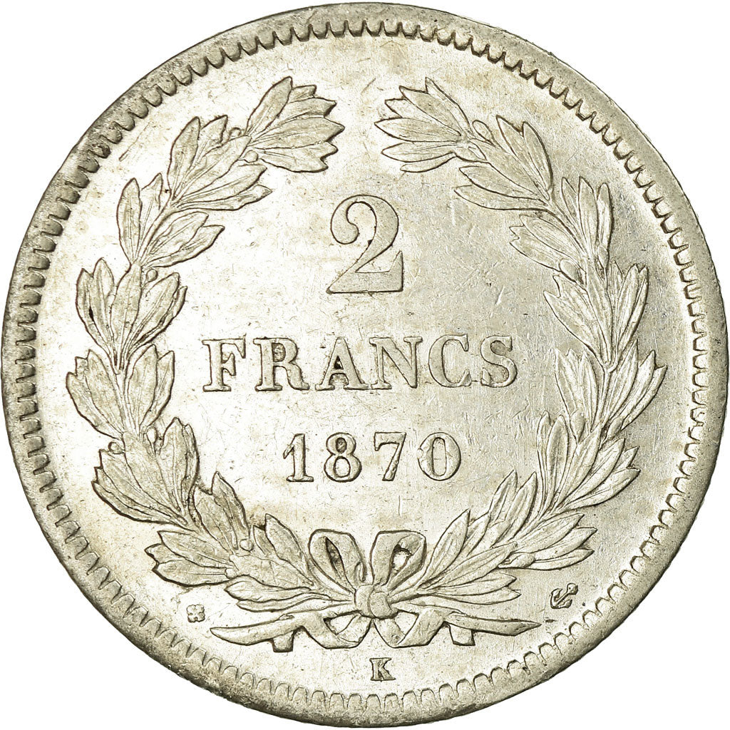 Coin, France, Cérès, 2 Francs, 1870, Bordeaux, AU(50-53), Silver, KM:816.2