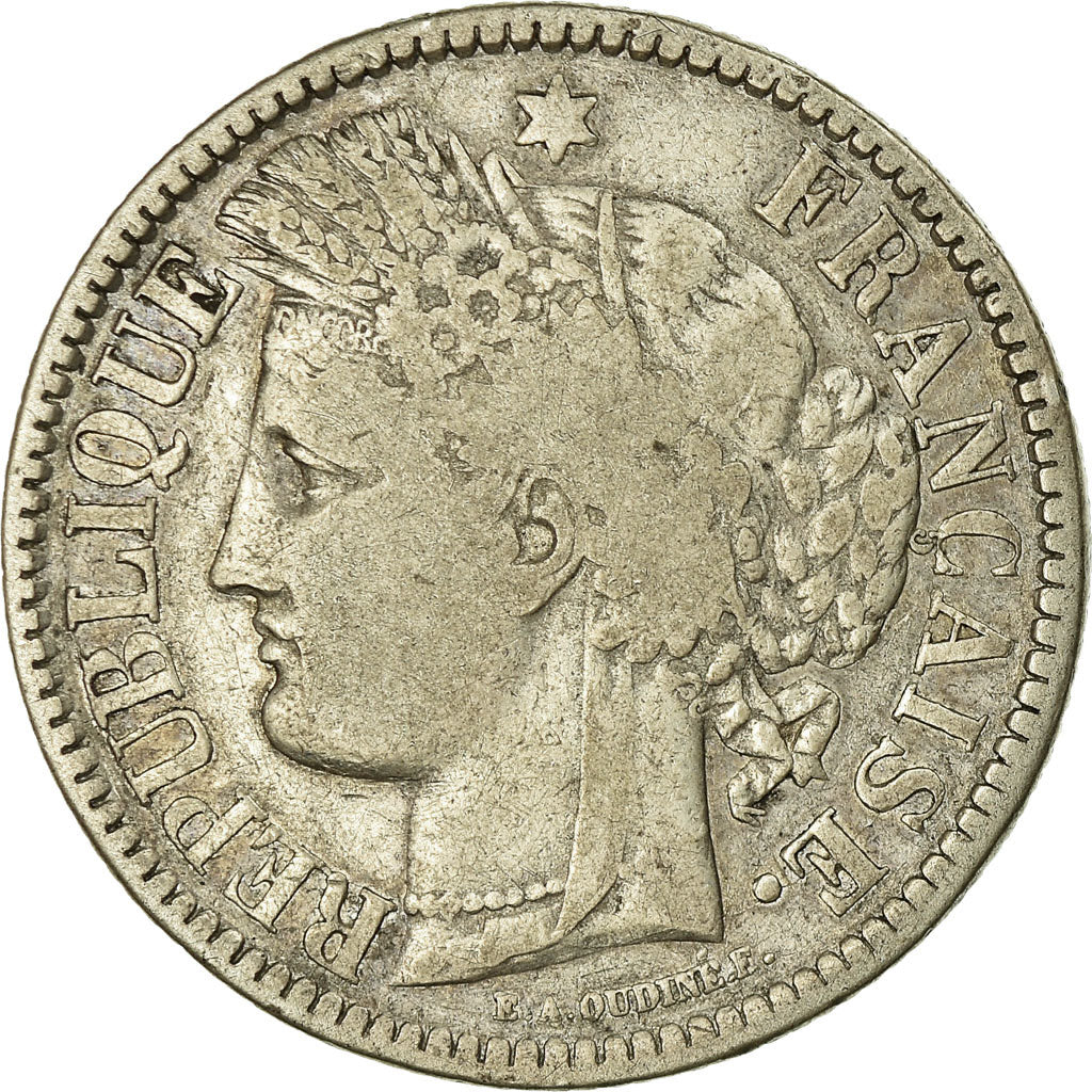 Coin, France, Cérès, 2 Francs, 1871, Bordeaux, VF(20-25), Silver, KM:816.2