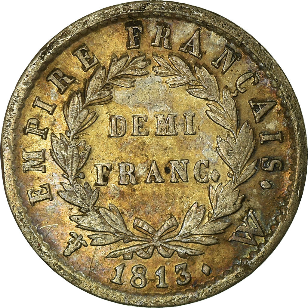 Münze, Frankreich, Napoléon I, 1/2 Franc, 1813, Lille, S+, Silber, KM:691.15