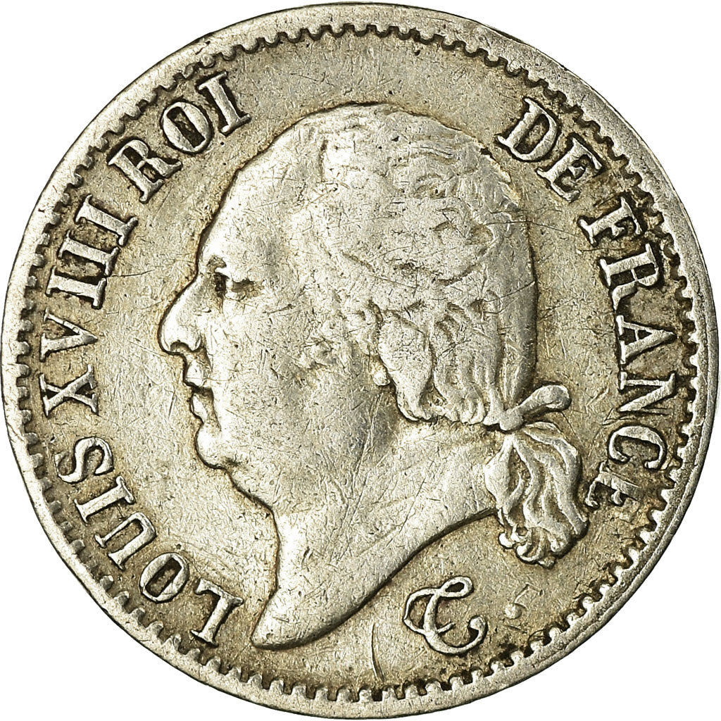Monnaie, France, Louis XVIII, Louis XVIII, 1/4 Franc, 1817, Rouen, TTB, Argent