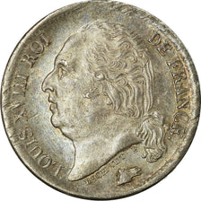 Moeda, França, Louis XVIII, Louis XVIII, 1/2 Franc, 1824, Bordeaux, MS(60-62)