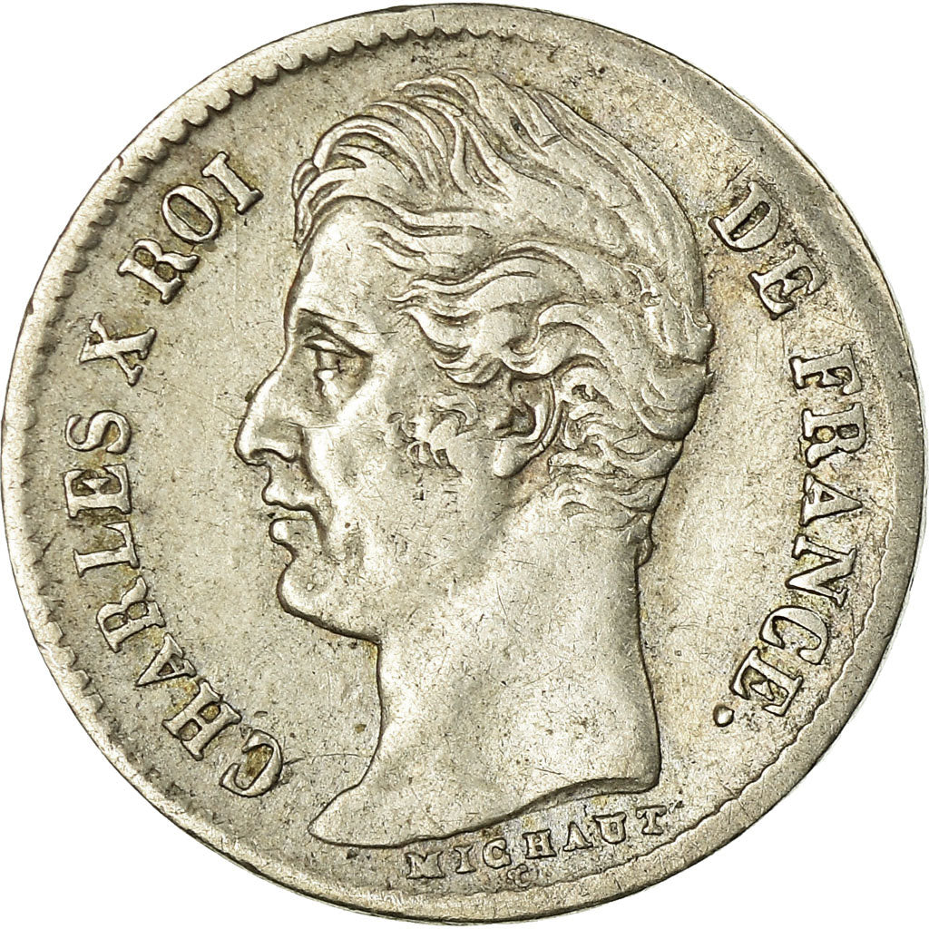 Coin, France, Charles X, 1/4 Franc, 1828, La Rochelle, EF(40-45), Silver