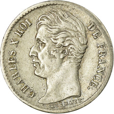 Coin, France, Charles X, 1/4 Franc, 1828, La Rochelle, EF(40-45), Silver