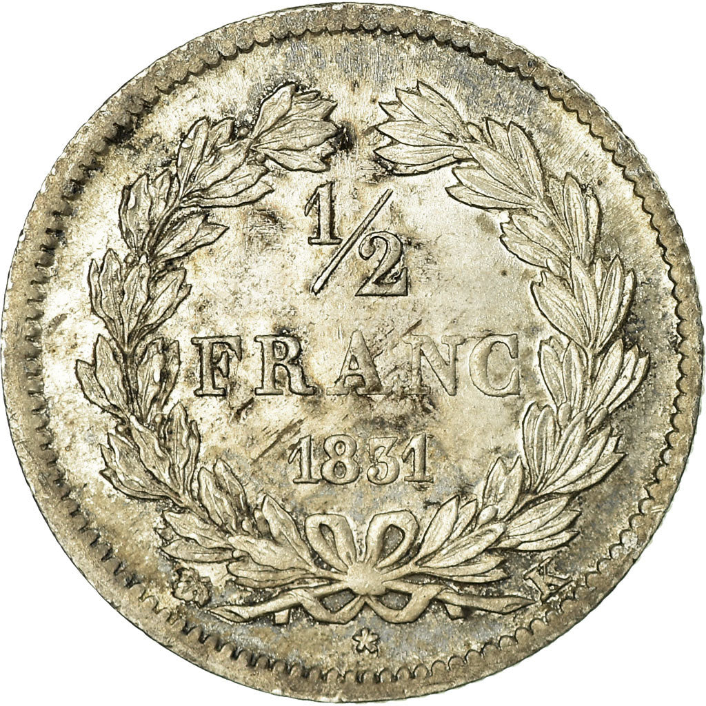 Coin, France, Louis-Philippe, 1/2 Franc, 1831, Bordeaux, AU(50-53), Silver