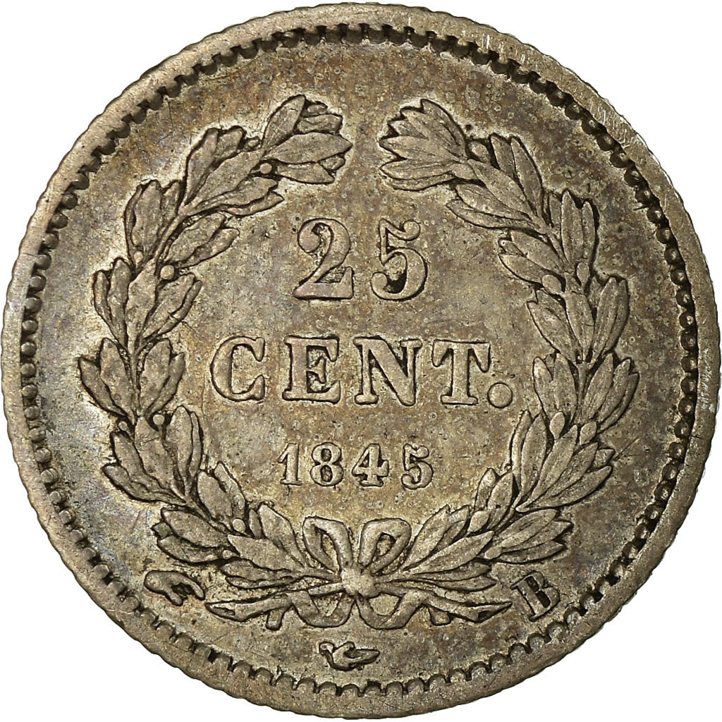Coin, France, Louis-Philippe, 25 Centimes, 1845, Rouen, EF(40-45), Silver