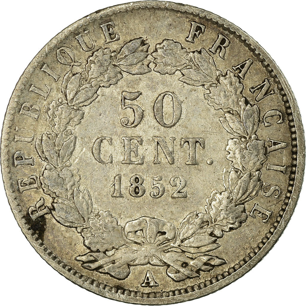 Coin, France, Napoléon III, 50 Centimes, 1852, Paris, VF(20-25), Silver