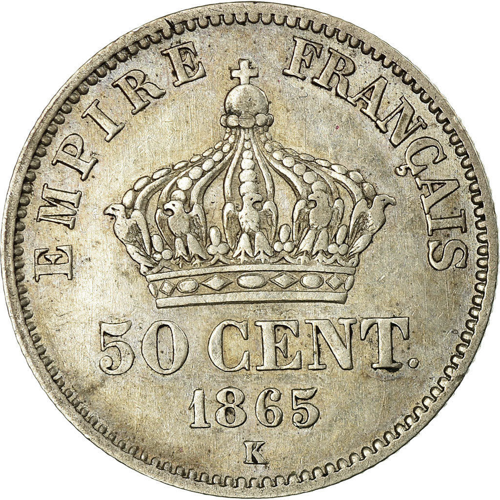Coin, France, Napoleon III, Napoléon III, 50 Centimes, 1865, Bordeaux