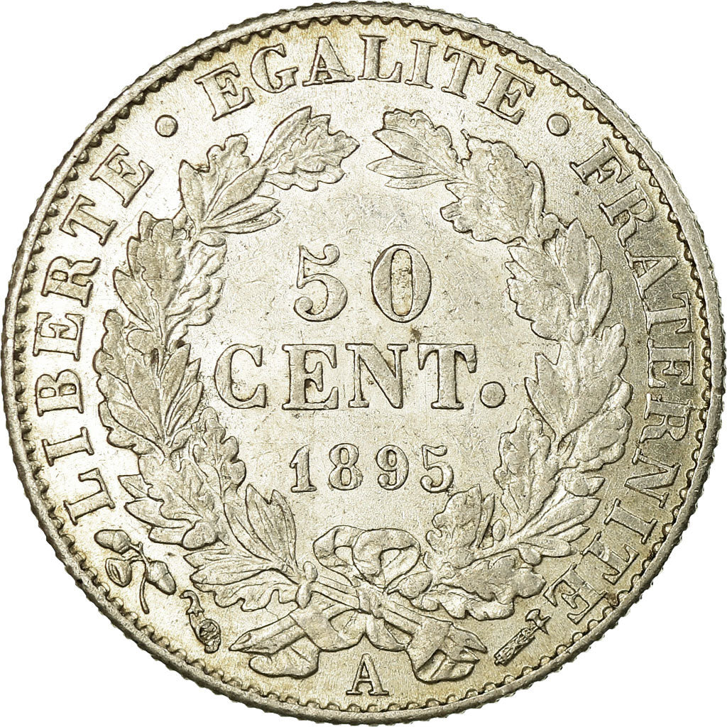 Coin, France, Cérès, 50 Centimes, 1895, Paris, AU(55-58), Silver, KM:834.1