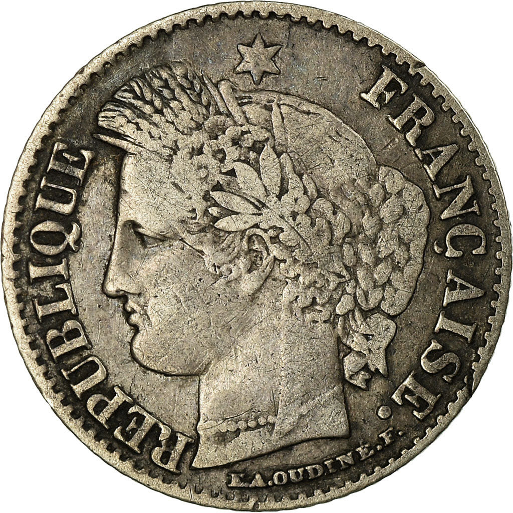 Moneda, Francia, Cérès, 20 Centimes, 1850, Bordeaux, BC+, Plata, KM:758.3