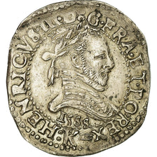 Moeda, França, Henri III, Demi Franc, 1588, Bordeaux, EF(40-45), Prata