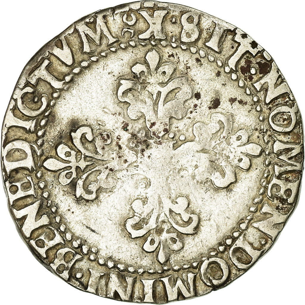 Coin, France, Henri III, Demi Franc, 1587, Bordeaux, VF(30-35), Silver